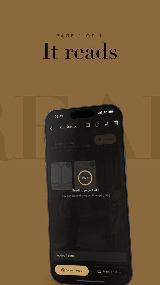 Photo of a page to text